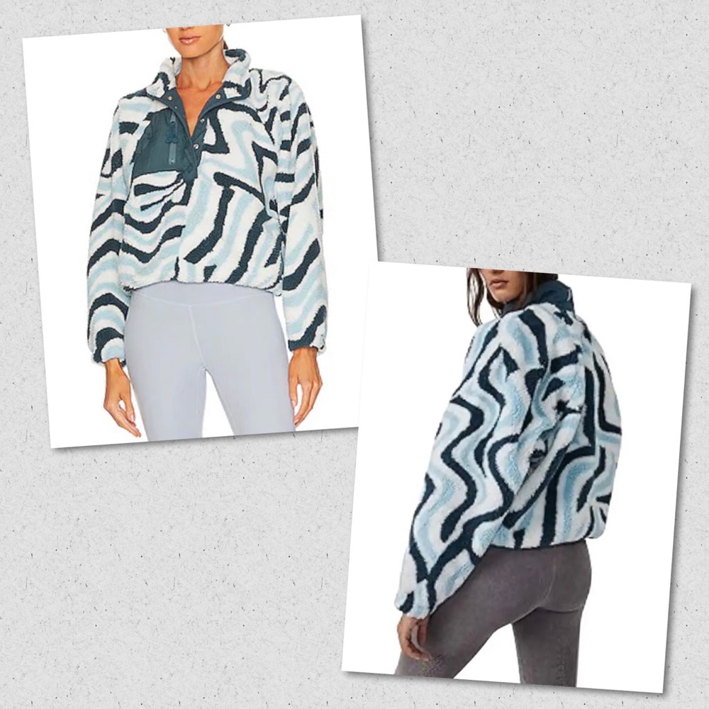 FREE PEOPLE MOVEMENT Blue Wave Combo Rocky Ridge Pullover Size Small